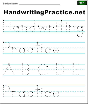 handwriting practice worksheets